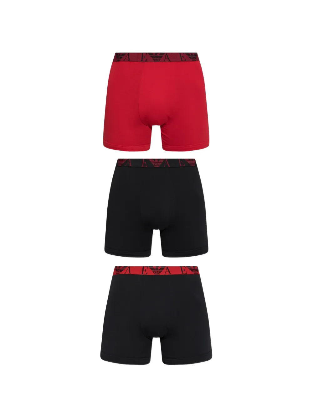 Emporio Armani Drie boxershorts met logoband Zwart