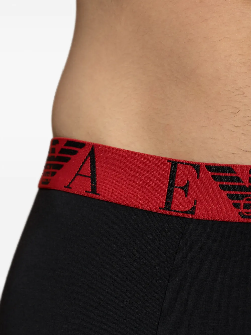Emporio Armani Drie boxershorts met logoband Zwart