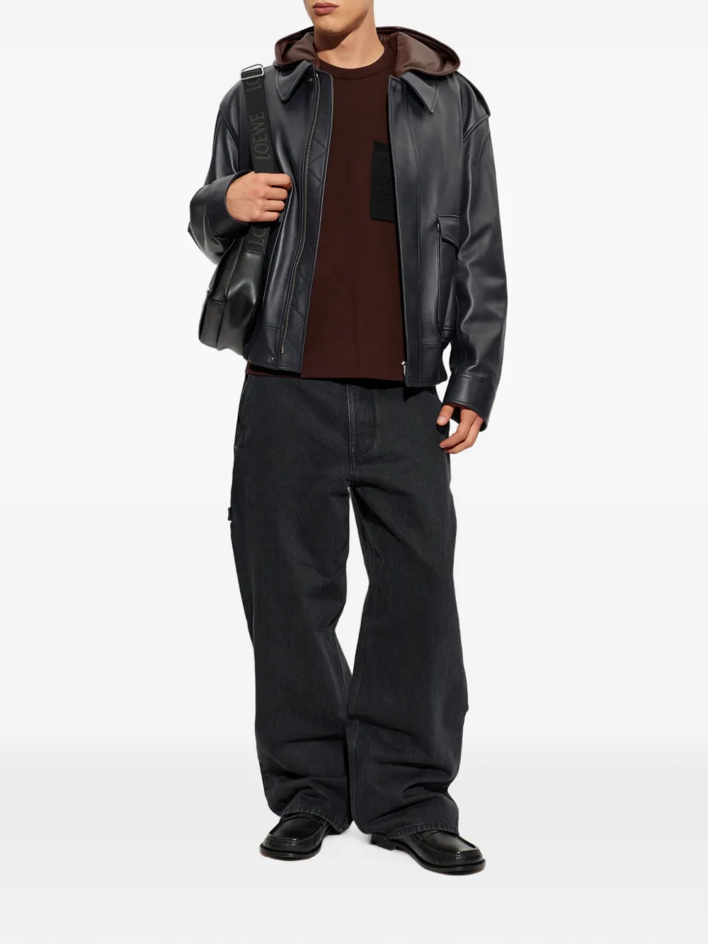 LOEWE Anagram-patch Pocket Sweater in Brown, view 2