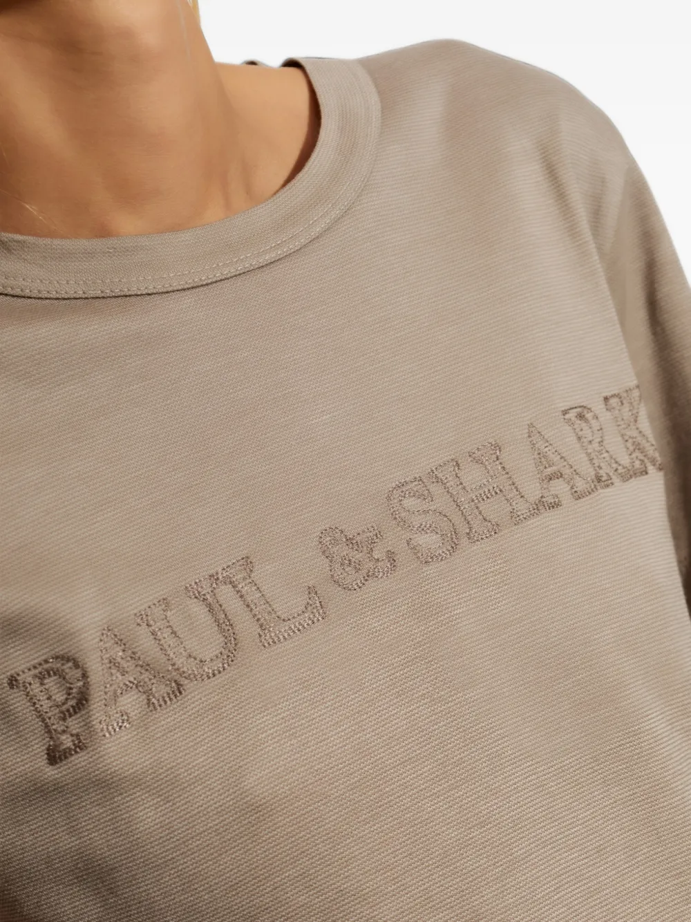 Paul & Shark T-shirt met geborduurd logo Beige