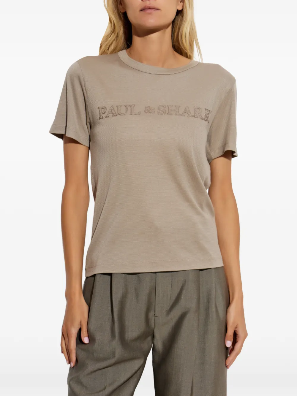 Paul & Shark T-shirt met geborduurd logo Beige