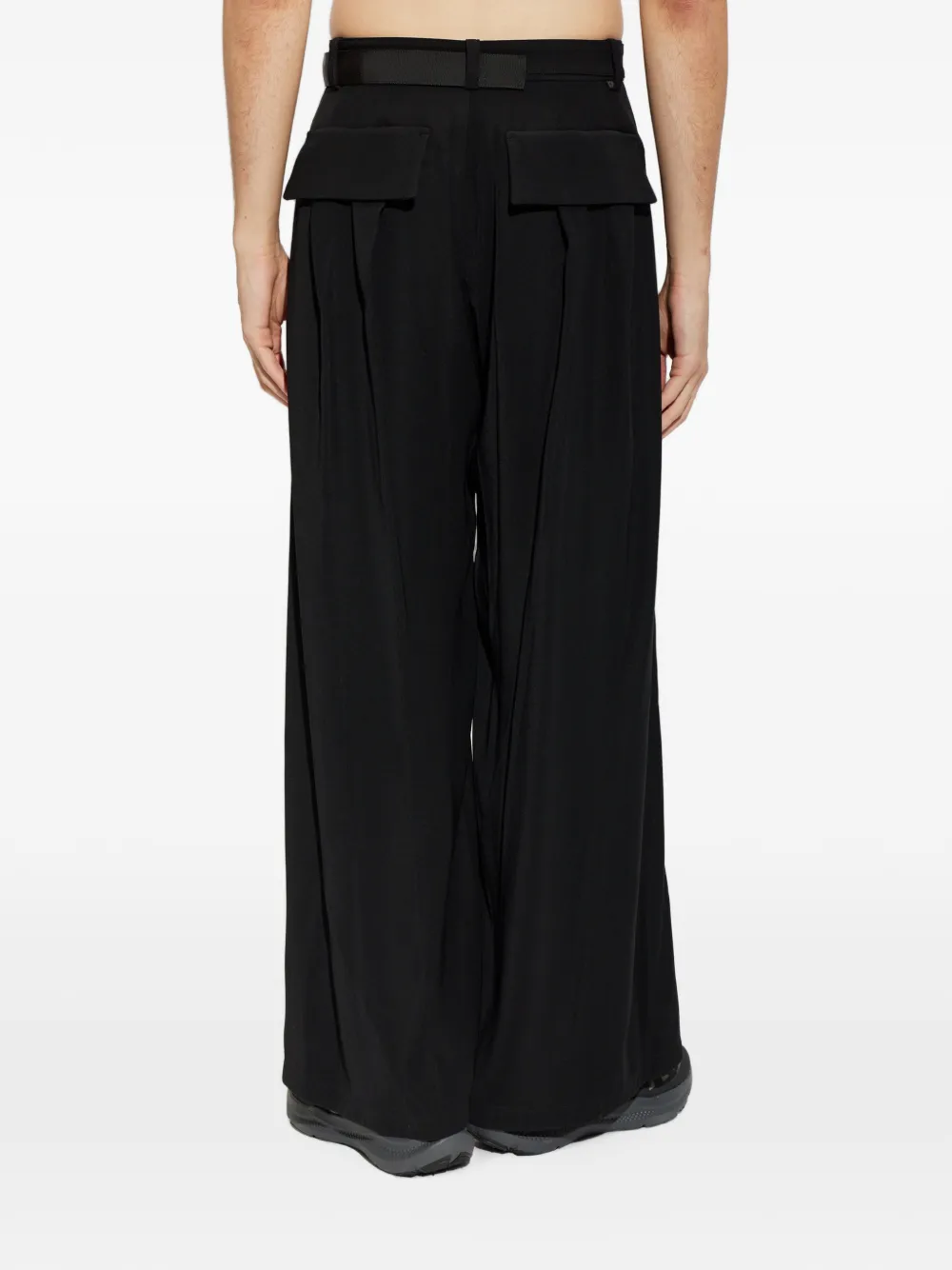 sacai Broek met wijde pijpen Zwart