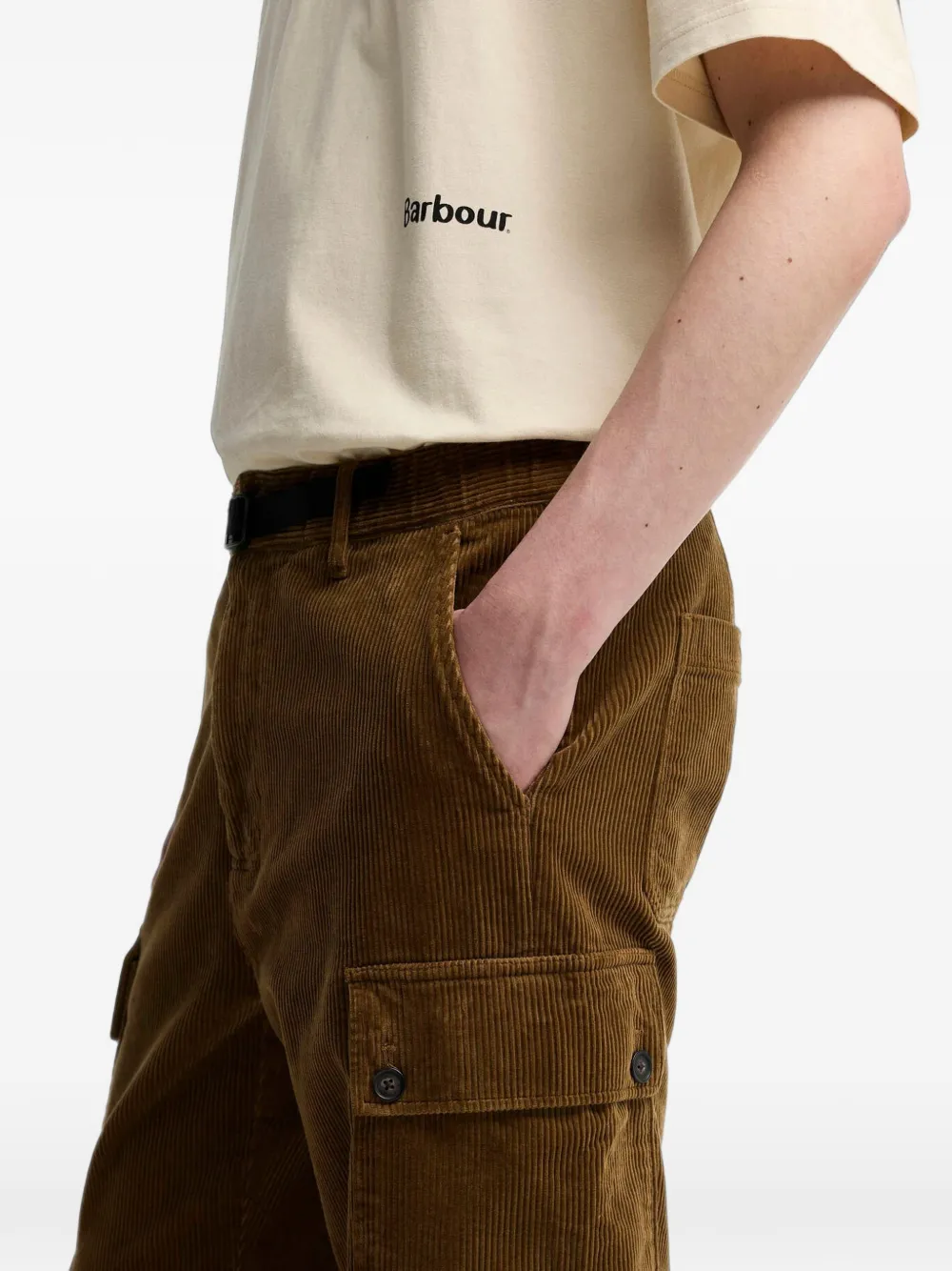 Barbour Leonard ribfluwelen cargo broek Bruin