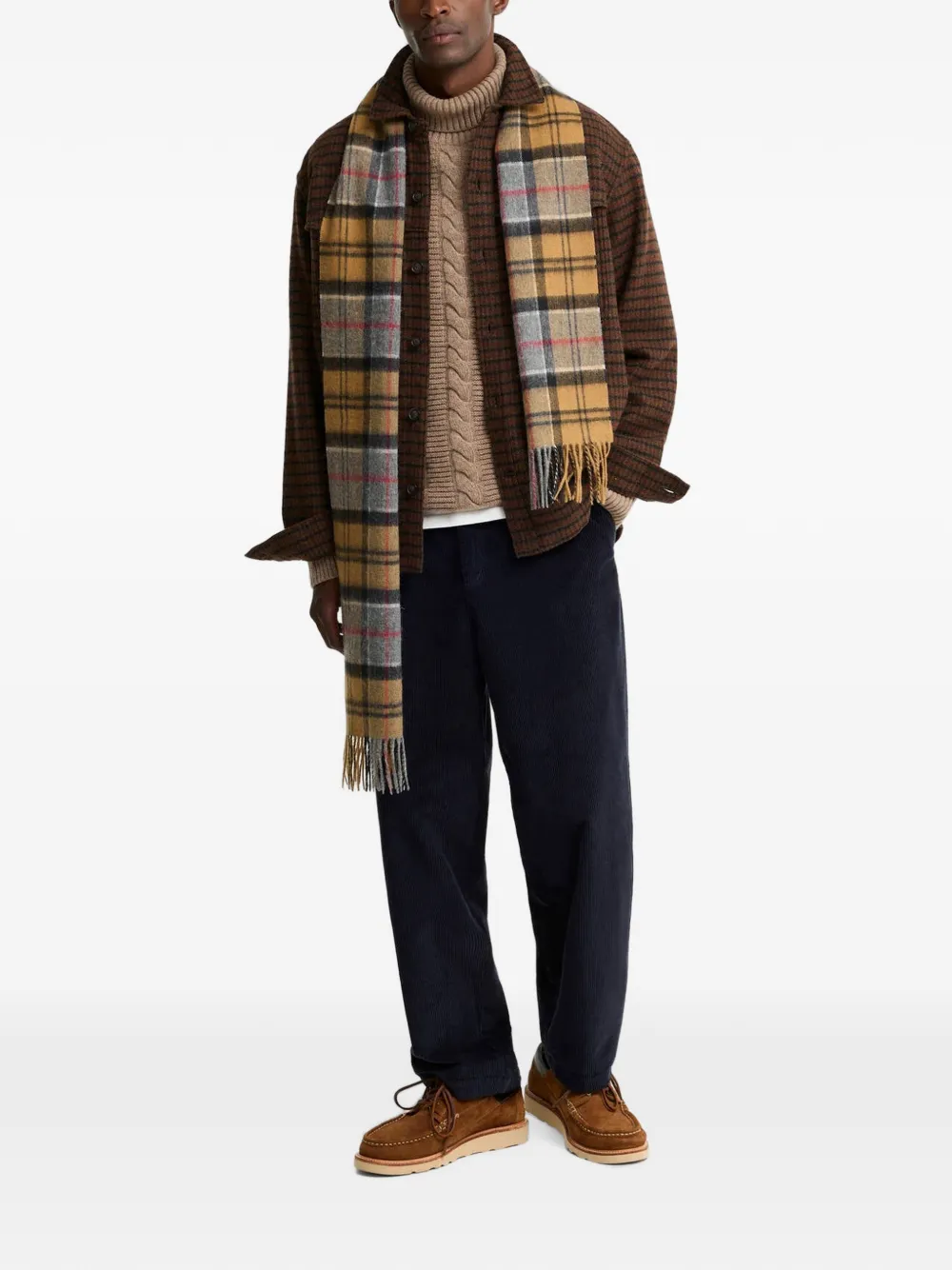 Barbour Hatfield geruit overhemd met knopen Bruin