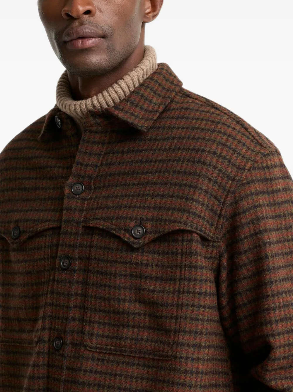 Barbour Hatfield geruit overhemd met knopen Bruin