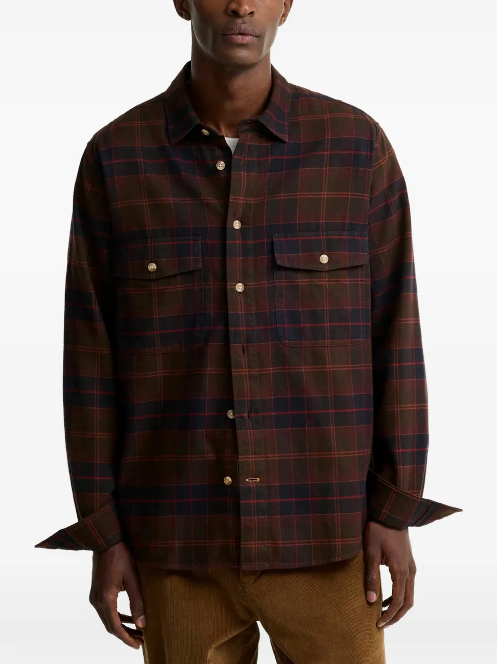 Barbour Armstrong katoenen shirtjack met tartan-ruit Bruin