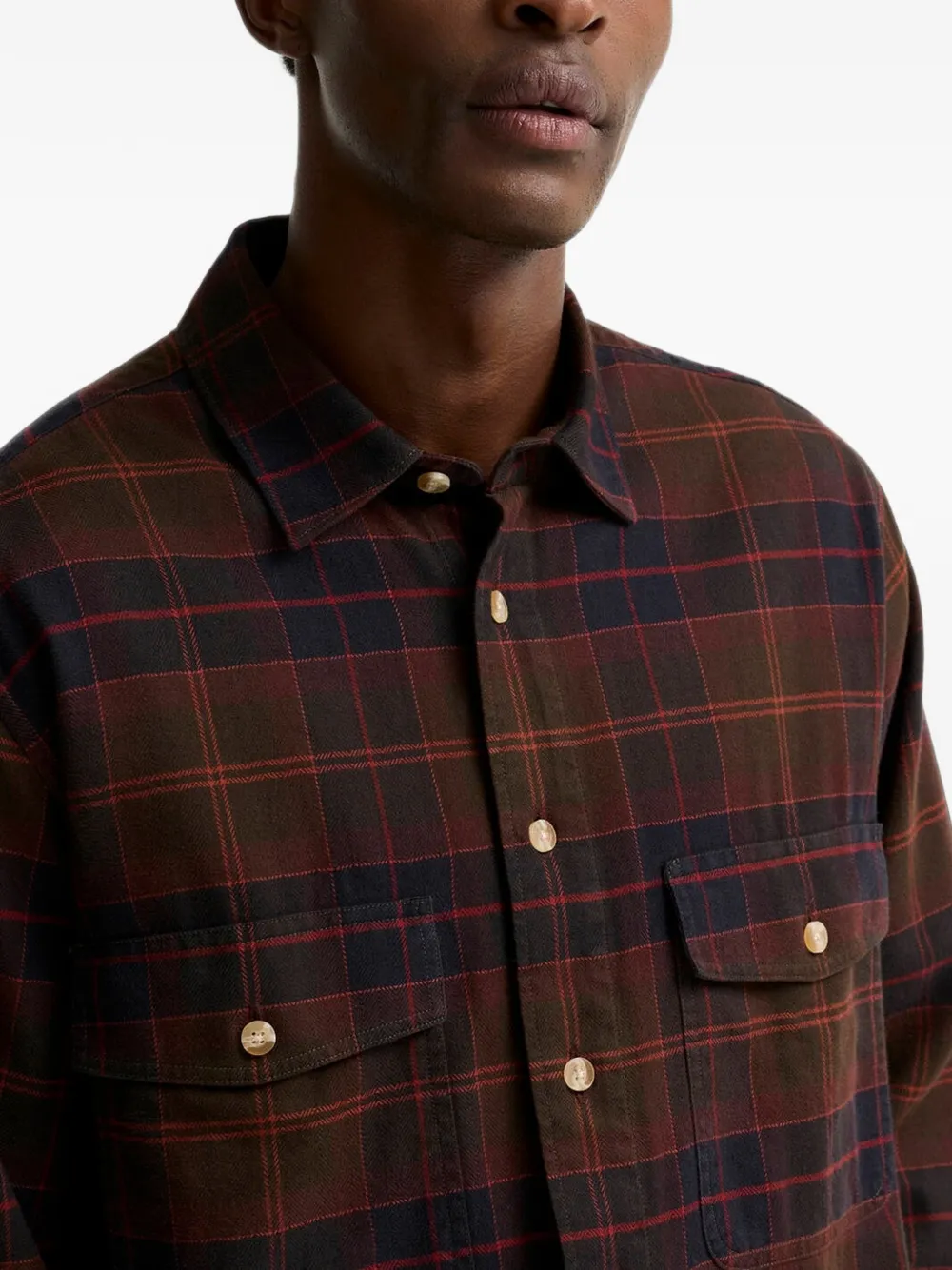 Barbour Armstrong katoenen shirtjack met tartan-ruit Bruin