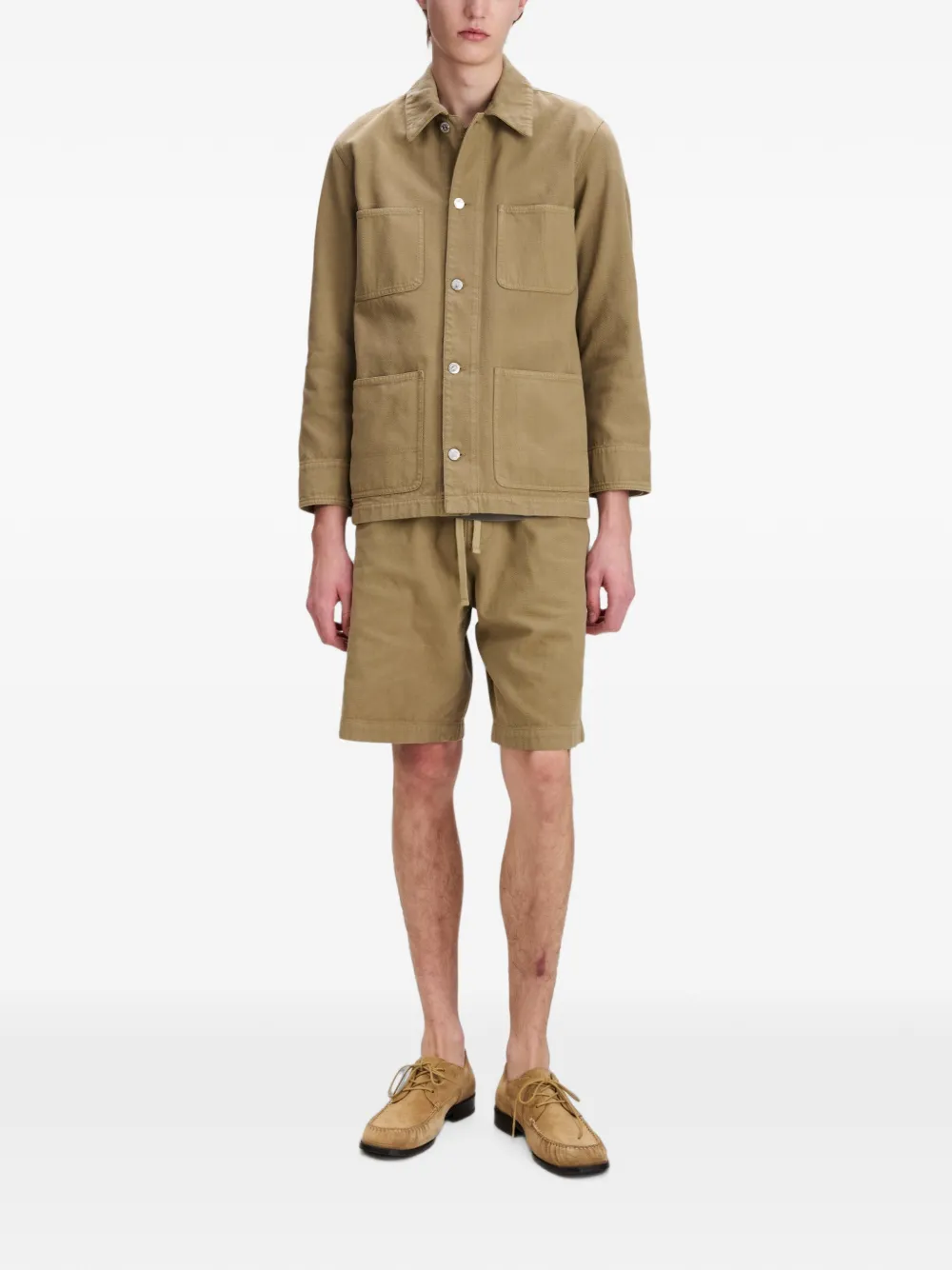 A.P.C. Button-up jack met zakdetail Beige