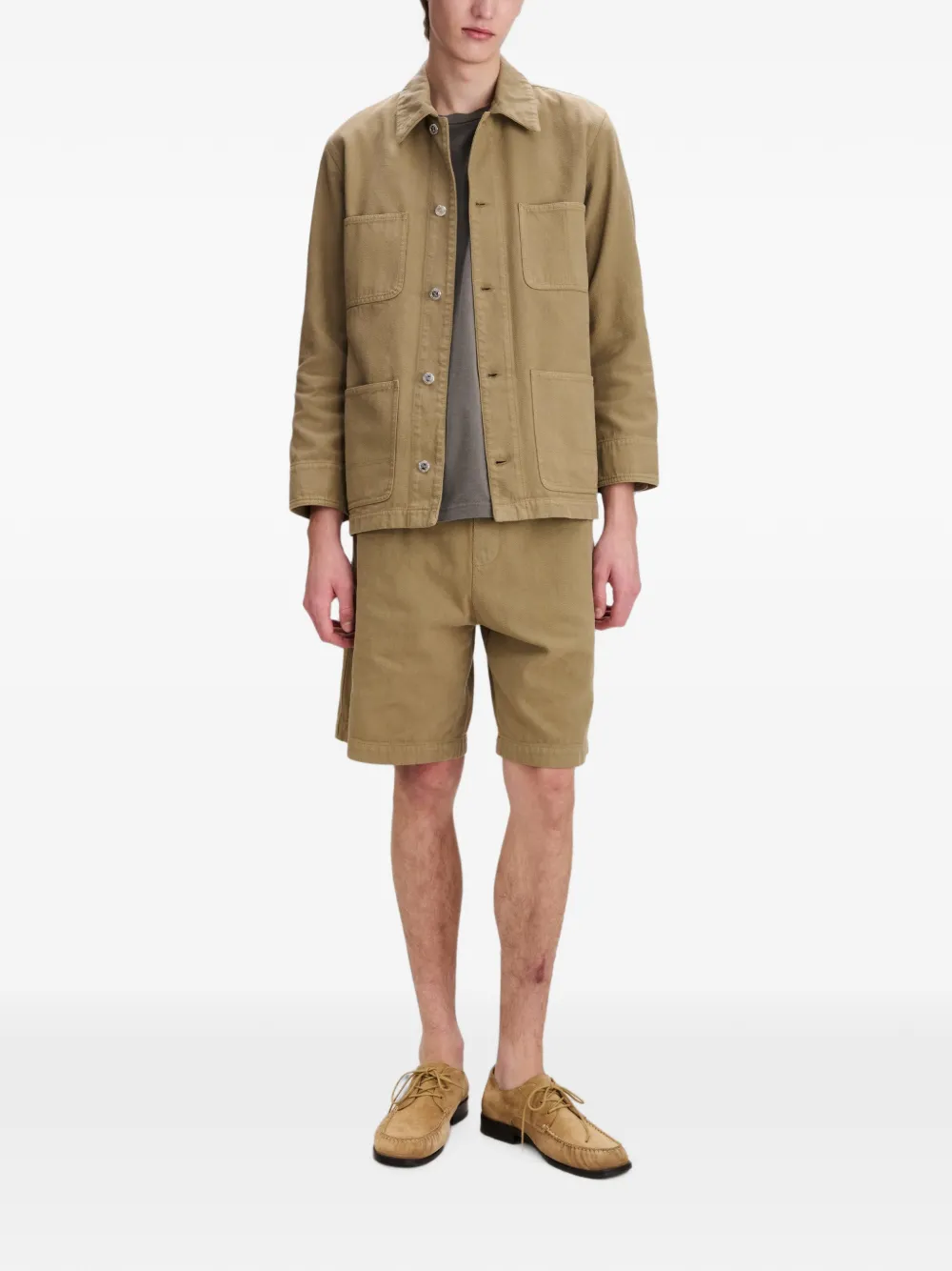 A.P.C. Button-up jack met zakdetail Beige