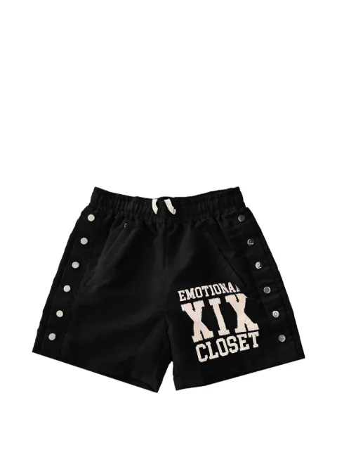 Mixed Emotion Backyard logo-print shorts