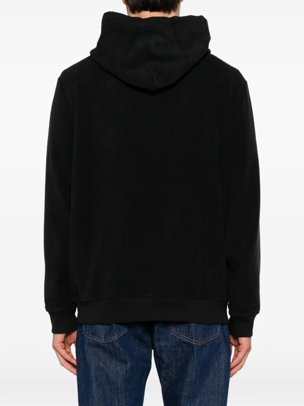 Polo Ralph Lauren logo-embroidered fleece hoodie Zwart