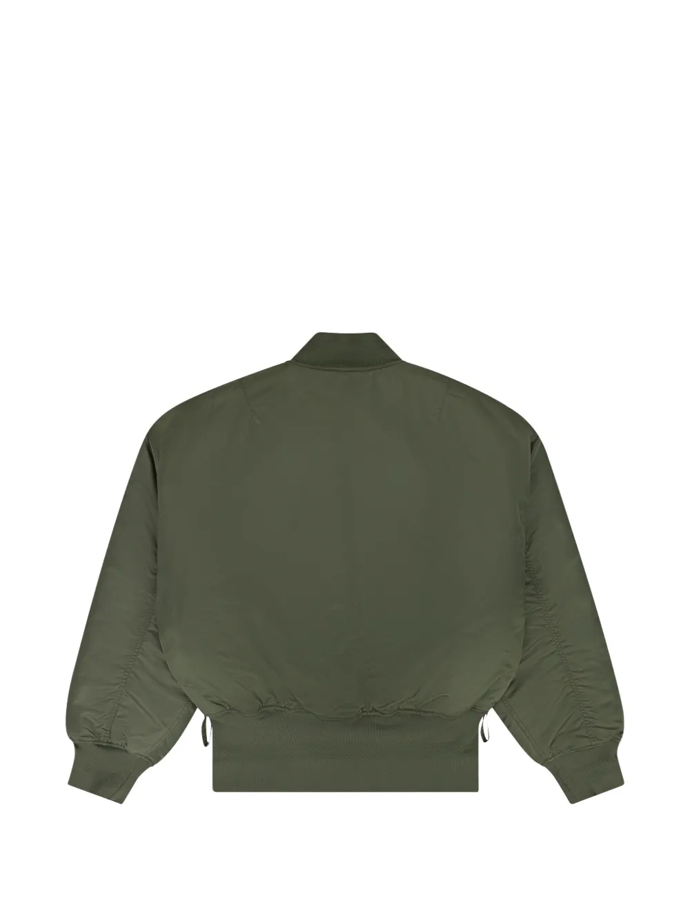 Purple Brand logo-print satin bomber jacket Groen