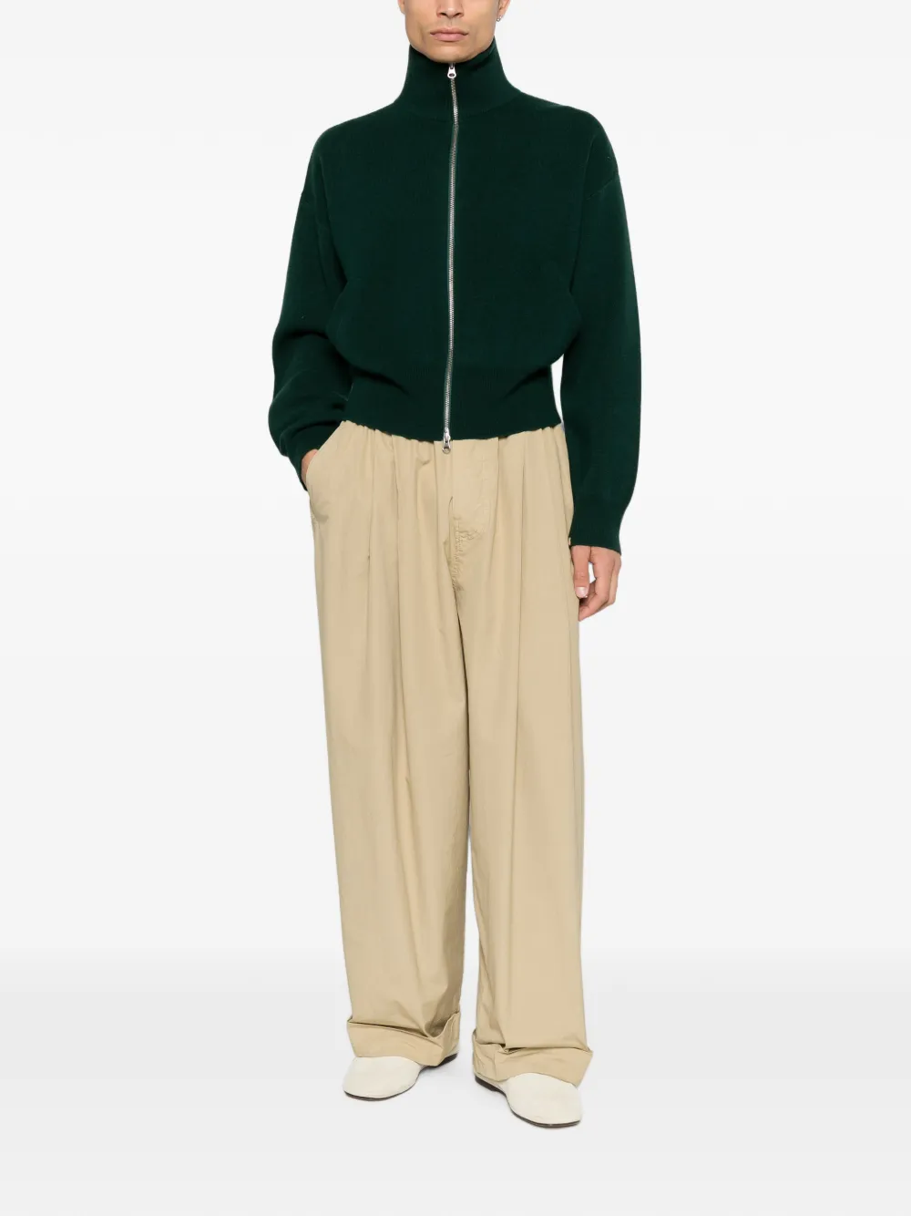 extreme cashmere zip-up cashmere sweater · One Size