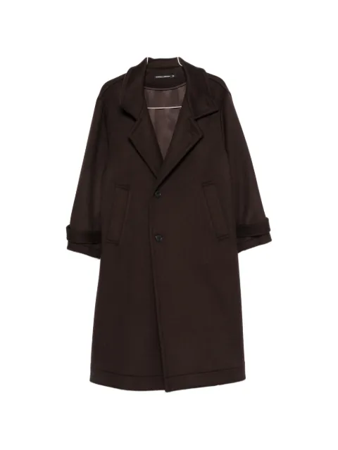 nicholson & nicholson button-up funnel-neck coat