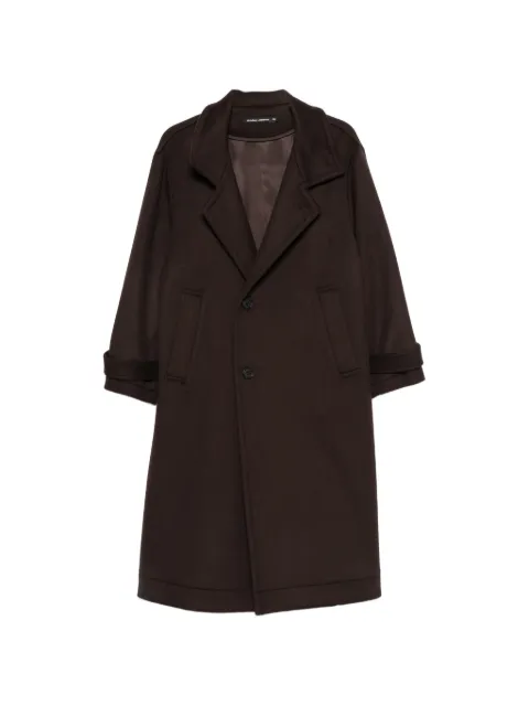 nicholson & nicholson button-up funnel-neck coat