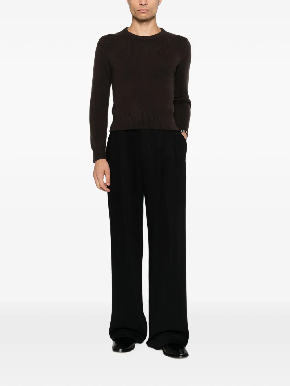 extreme cashmere 430 Jeanne ribbed-trim sweater Bruin