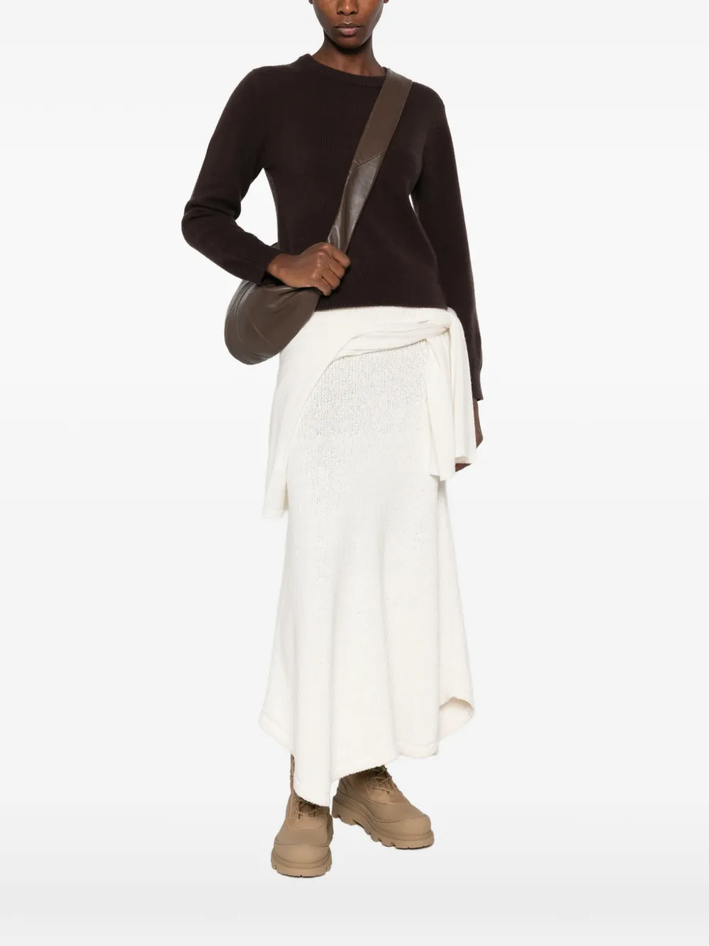 extreme cashmere 430 Jeanne ribbed-trim sweater Bruin