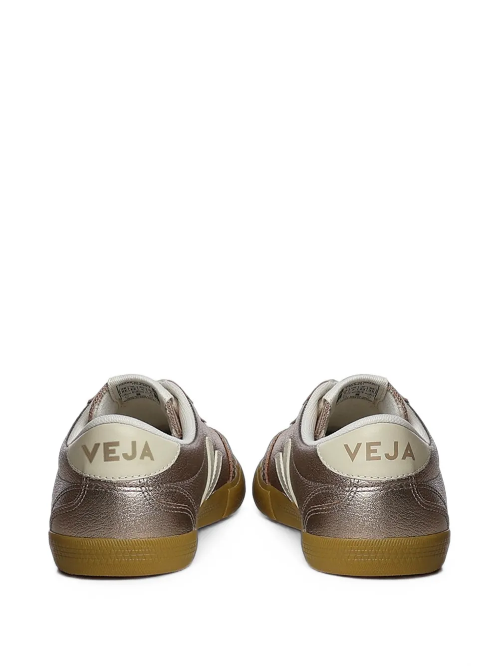 VEJA Volley metallic-effect leather sneakers Goud