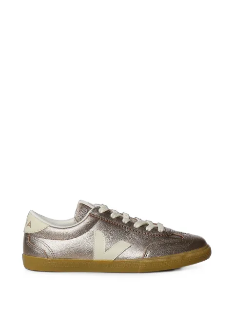 VEJA Volley metallic-effect leather sneakers
