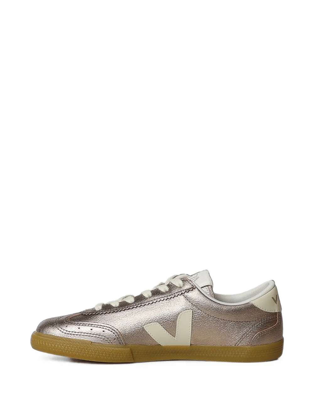 VEJA Volley metallic-effect leather sneakers Goud