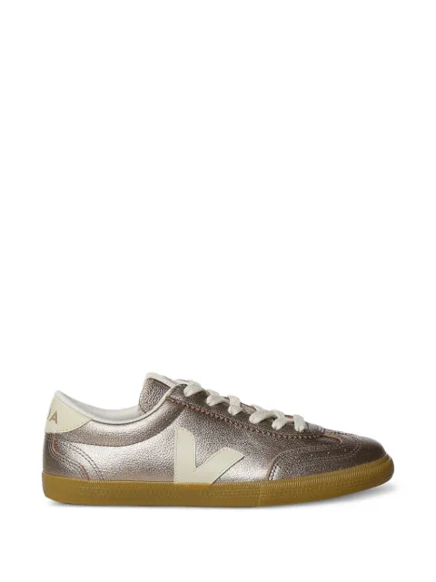 VEJA Volley metallic-effect leather sneakers