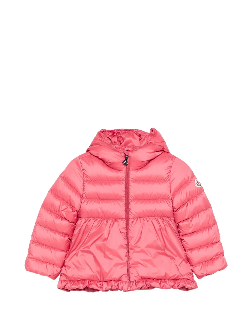 Moncler Enfant ruffled-trim hooded jacket Roze
