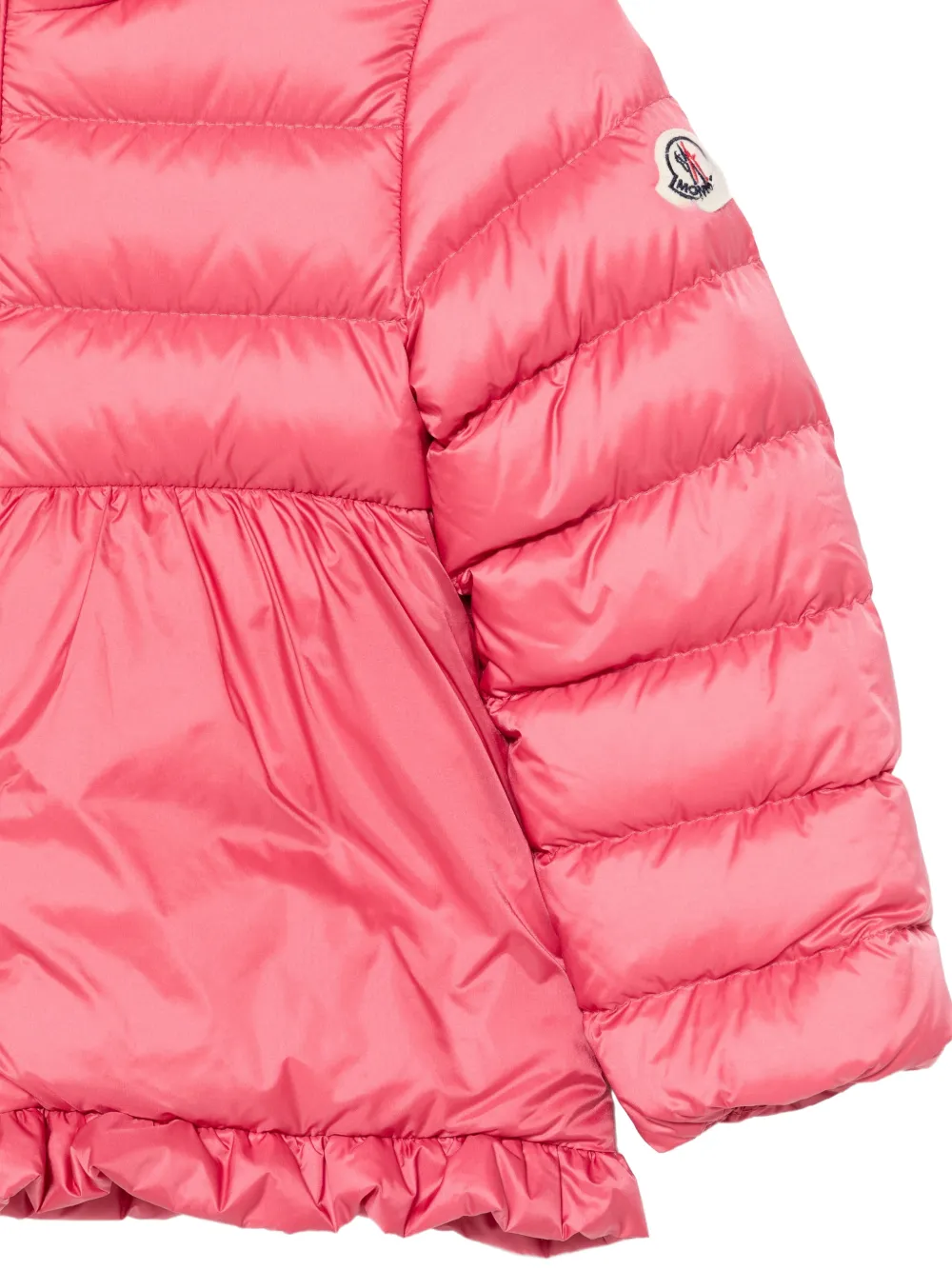 Moncler Enfant ruffled-trim hooded jacket Roze