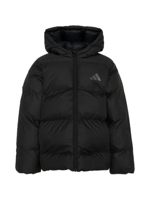 adidas Kids 3-Stripes padded hooded jacket