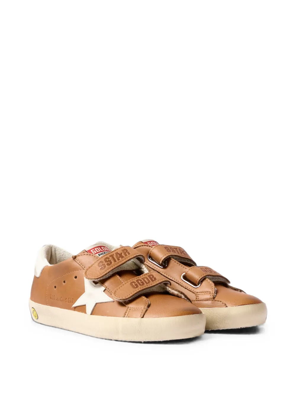 Golden Goose Kids' Old School Touch-strap Sneakers In Brown
