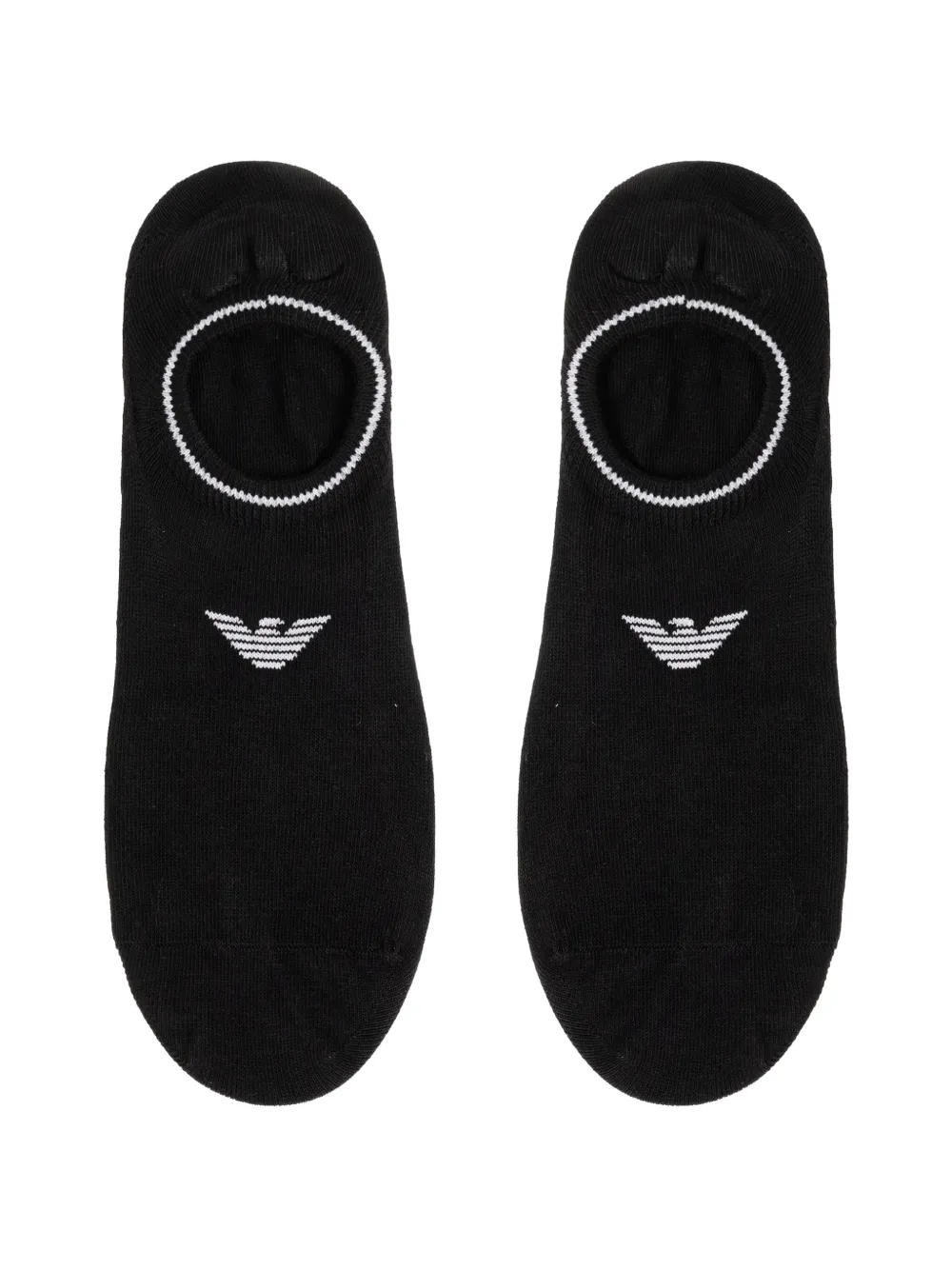 Emporio Armani logo-embroidered no-show socks (set of three) Zwart