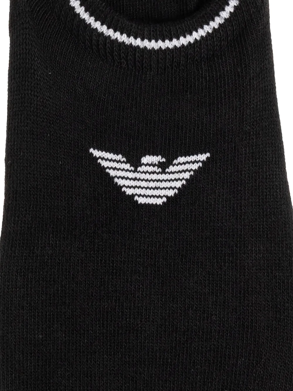 Emporio Armani logo-embroidered no-show socks (set of three) Zwart