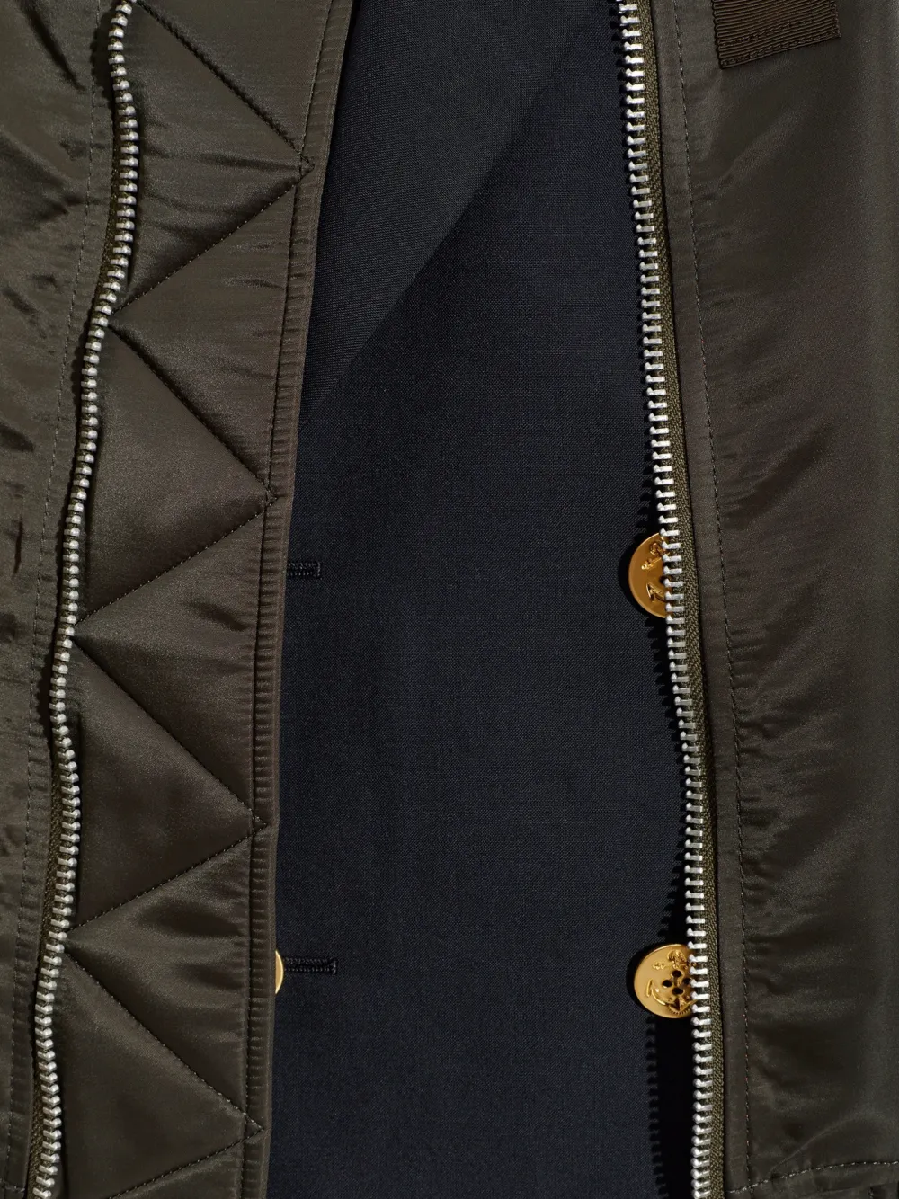 sacai Gelaagde hybride top Groen