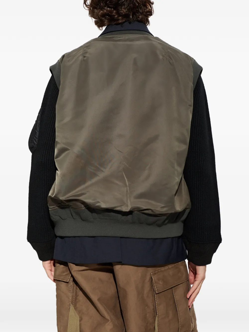sacai Gelaagde hybride top Groen
