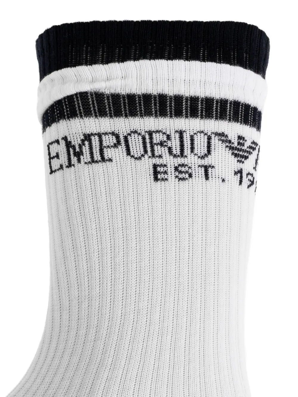 Emporio Armani logo-print ribbed-knit socks (set of two) Wit