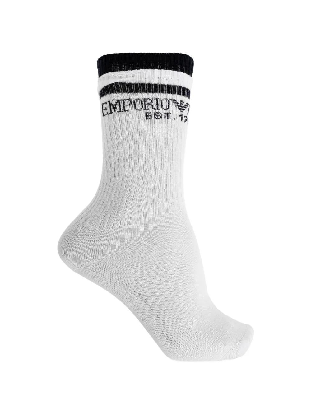 Emporio Armani logo-print ribbed-knit socks (set of two) Wit