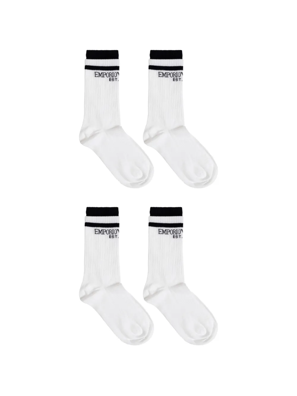 Emporio Armani logo-print ribbed-knit socks (set of two) Wit