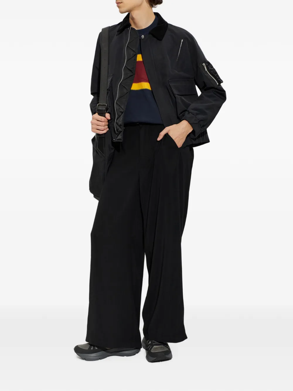 sacai Chusen-dyed cotton T-shirt Blauw