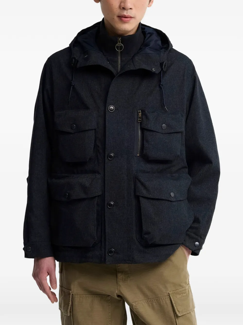 Barbour West Endurance jack met capuchon en meerdere zakken Blauw