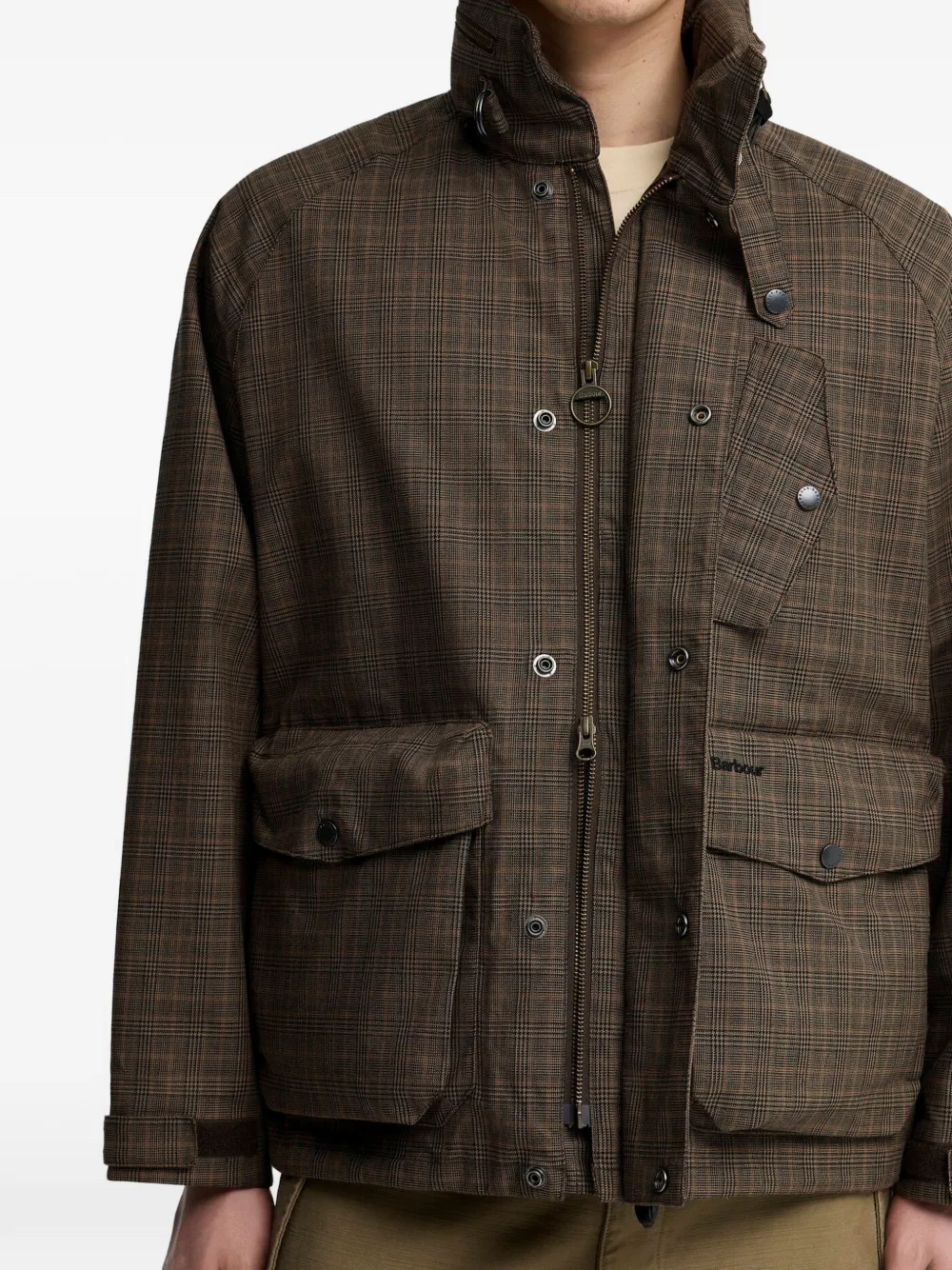 Barbour Transport Ursula check-pattern hooded jacket Bruin
