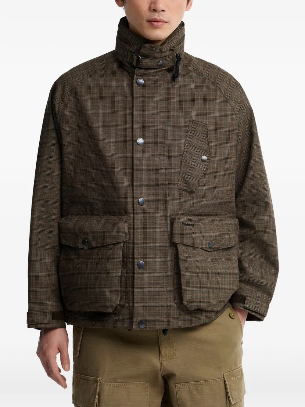 Barbour Transport Ursula check-pattern hooded jacket Bruin