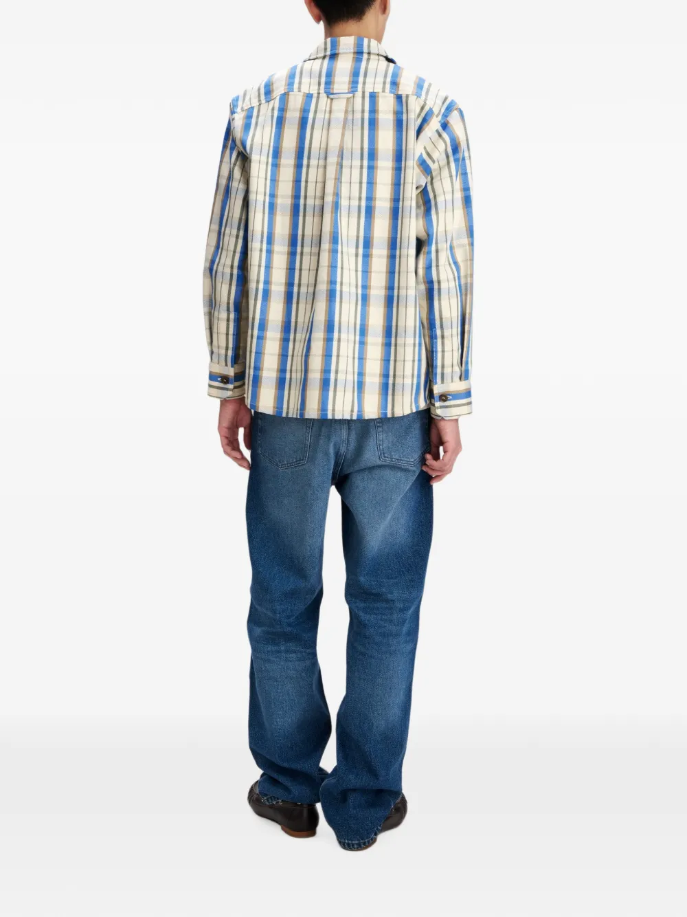 A.P.C. Nathan geruit overhemd Beige