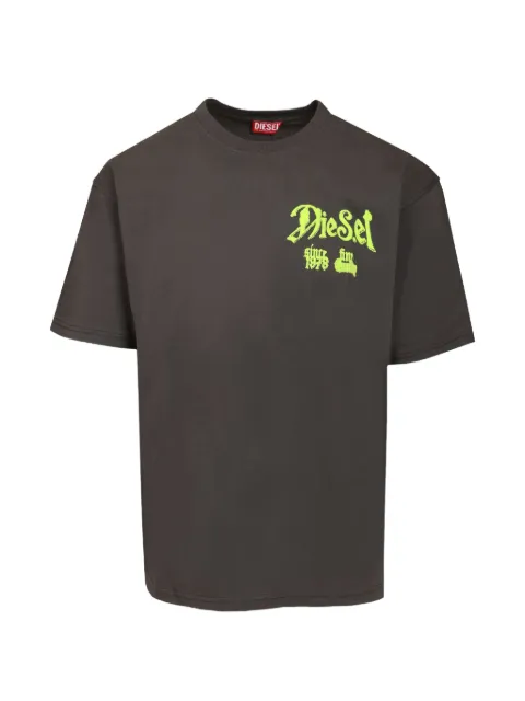 Diesel cotton T-shirt with flock graphic