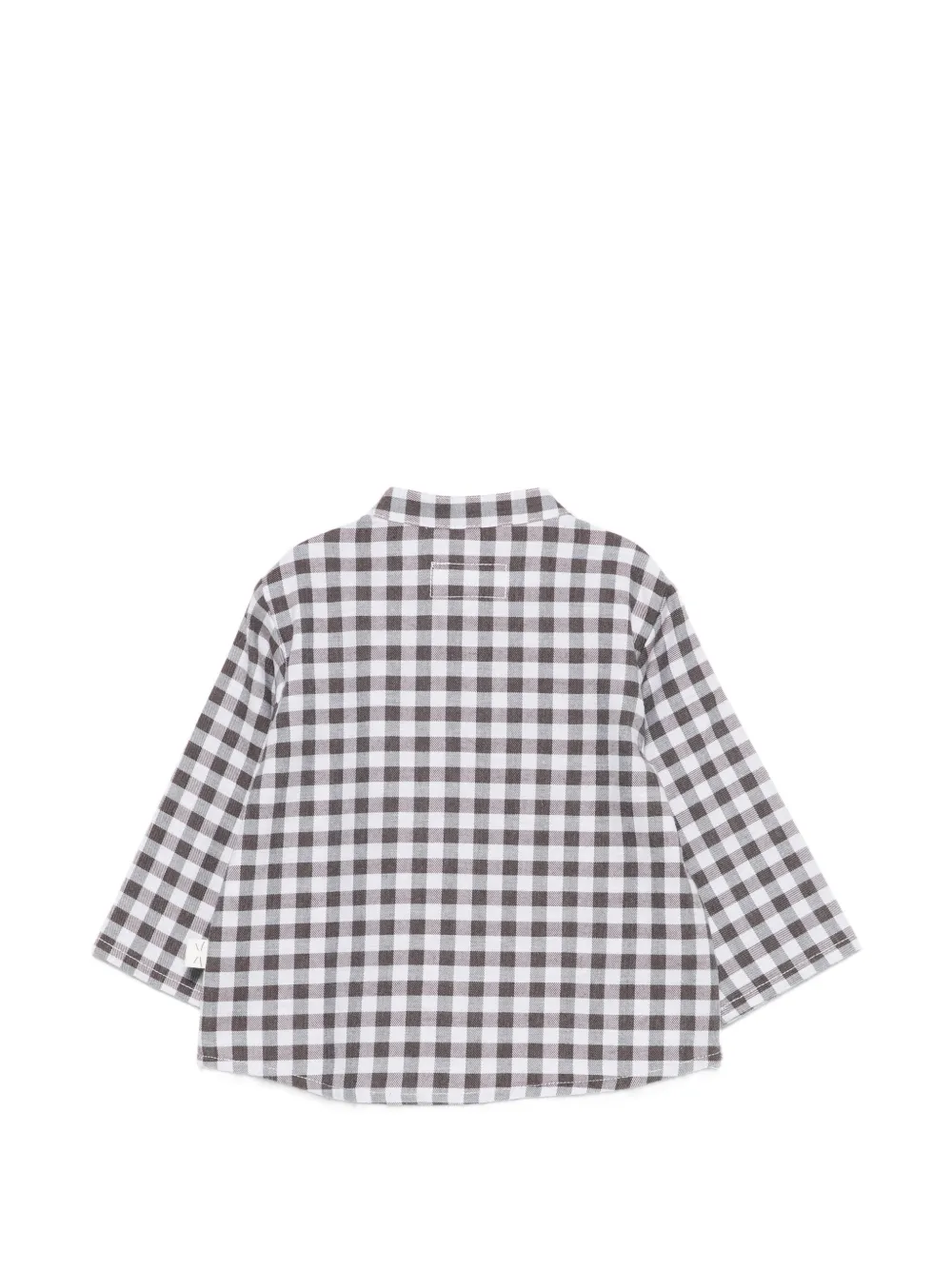 TEDDY & MINOU Shirt met gingham-ruit en kraag Grijs