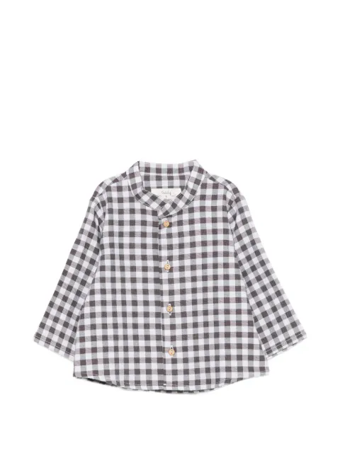 TEDDY & MINOU camisa a cuadros gingham con cuello mao