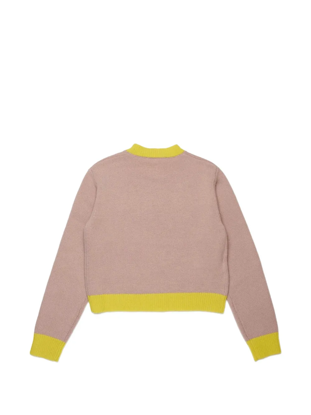 Marni Kids intarsia-logo knitted sweater Roze