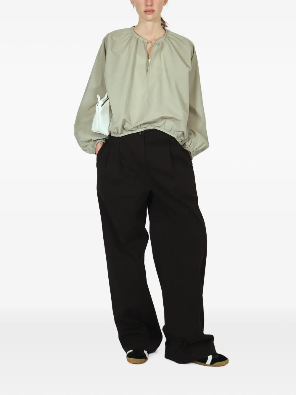 Proenza Schouler White Label Wendy top met ballonmouwen Groen