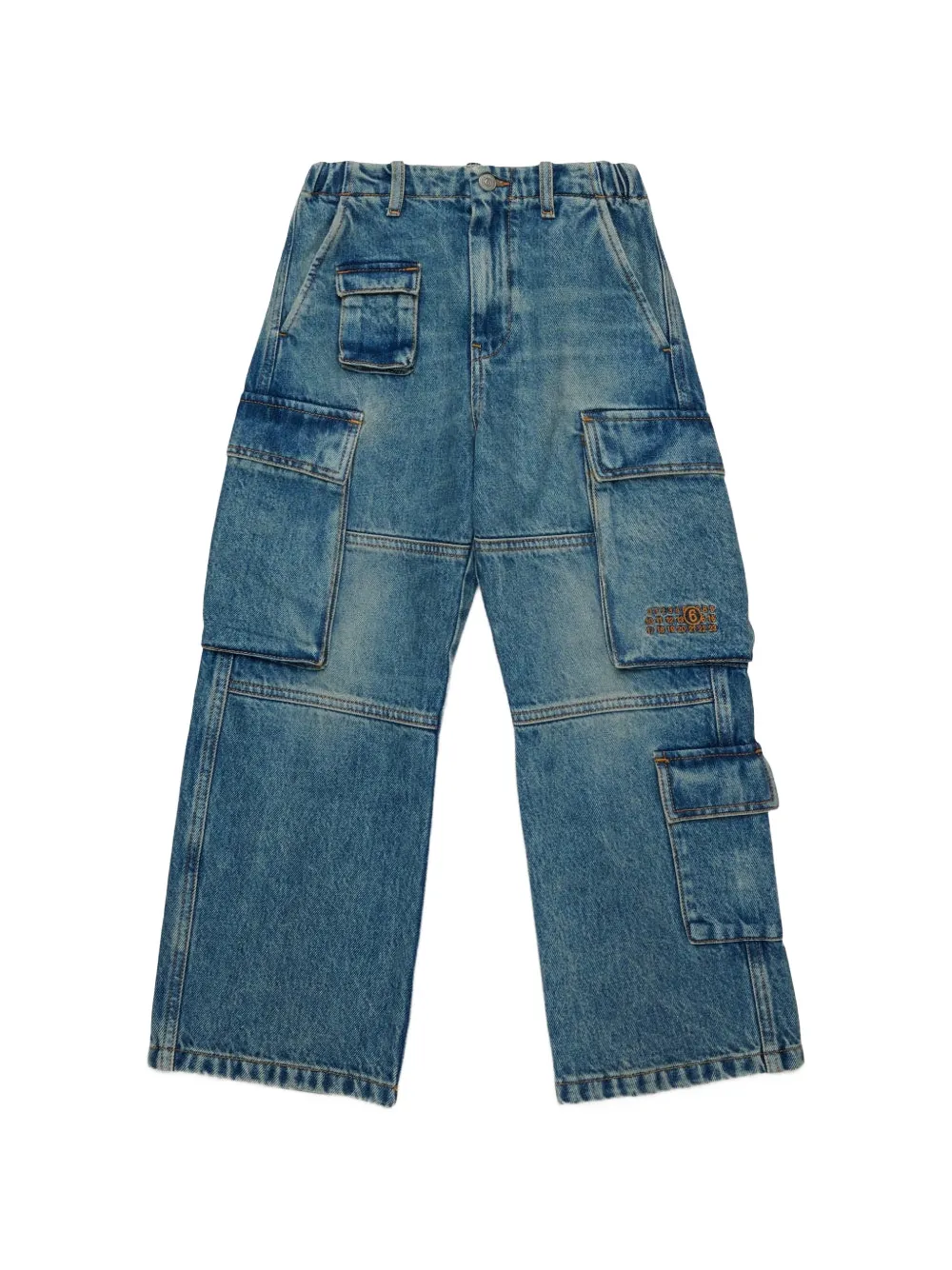 MM6 Maison Margiela Kids faded cargo jeans Blauw