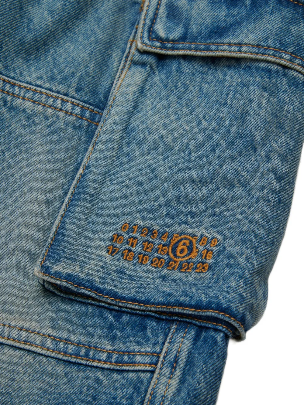MM6 Maison Margiela Kids faded cargo jeans Blauw