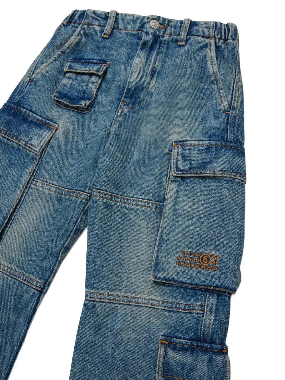 MM6 Maison Margiela Kids faded cargo jeans Blauw