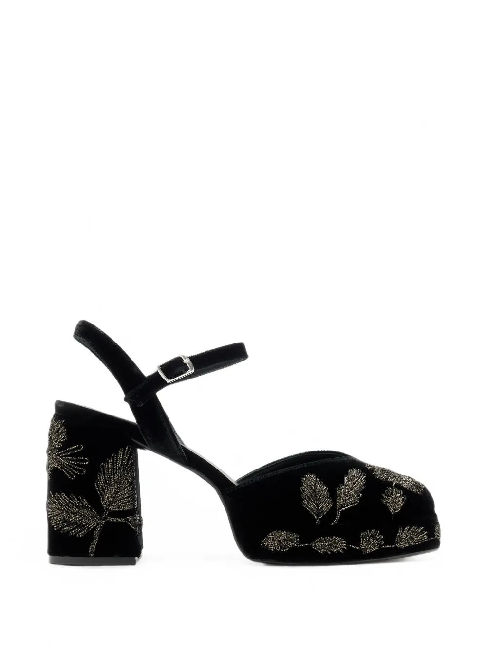 Castañer embroidered velvet pumps